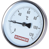 ROMMER Термометр биметаллический 80 мм 120 градусов с погружной гильзой 50 мм 1/2 — фото, характеристики, купить в CLIMBO