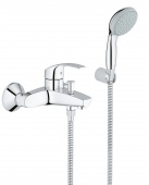Смеситель для ванны GROHE Eurosmart с душевым набором (настенный держатель, ручной душ), 33302002 — фото, характеристики, купить в CLIMBO