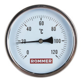 ROMMER Термометр биметаллический 100 мм 120 градусов с погружной гильзой 100 мм 1/2 — фото, характеристики, купить в CLIMBO