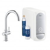 Смеситель для кухни GROHE Blue Home с функциями фильтрации, охлаждения и газирования водопроводной воды (фильтр в комплекте), хром (31455000) — фото, характеристики, купить в CLIMBO