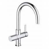 Смеситель для кухни GROHE Blue с высоким изливом для водопроводной и фильтрованной воды, хром (33251000) — фото, характеристики, купить в CLIMBO