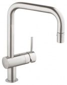 Смеситель для кухни GROHE Minta с выдвижным U-изливом/лейкой, 32322DC0 — фото, характеристики, купить в CLIMBO