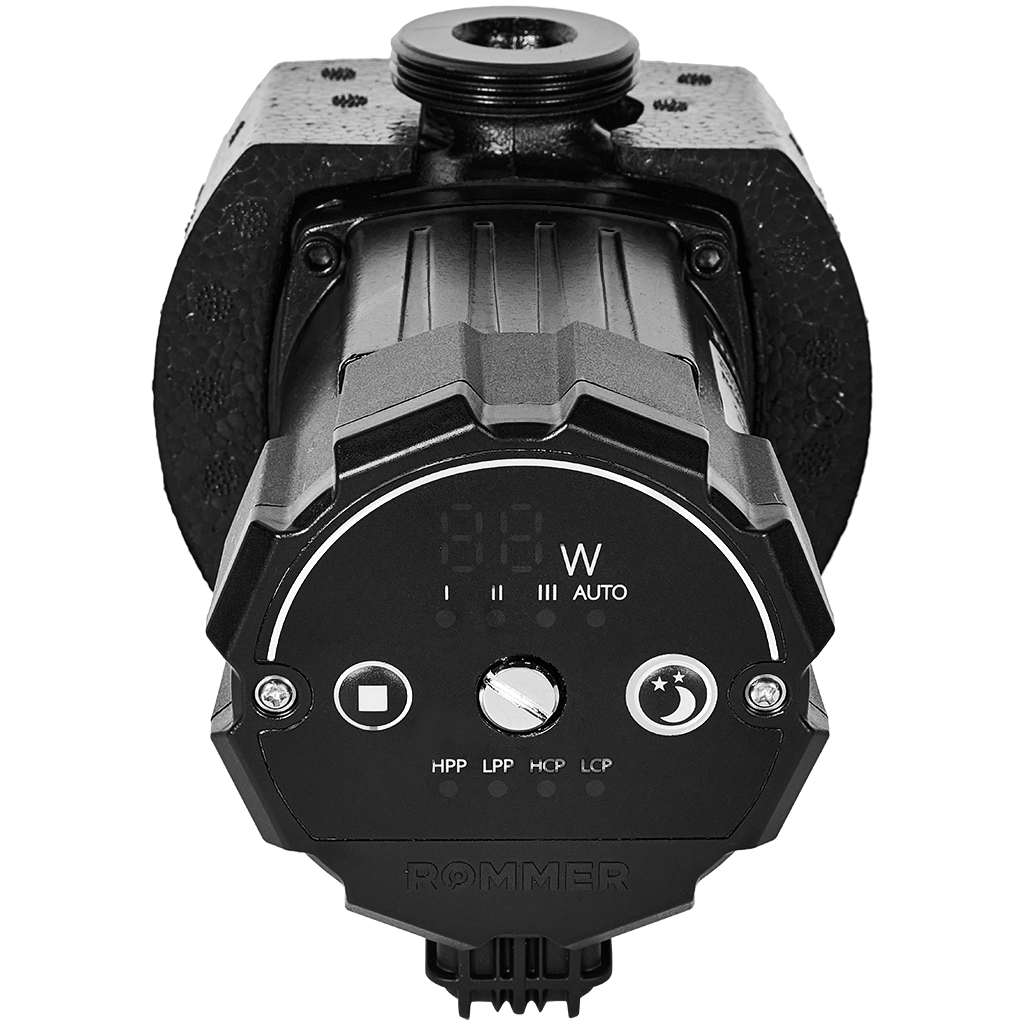 Частотный циркуляционный насос ROMMER PROFI EVO 25/40-130 с гайками и теплоизоляцией — фото, характеристики