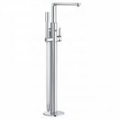 Смеситель для ванны GROHE Lineare New с душевым гарнитуром, верхняя монтажная часть, напольный монтаж, суперсталь (23792DC1) — фото, характеристики, купить в CLIMBO