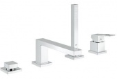 Смеситель для ванны GROHE Eurocube с душевым гарнитуром (на бортик ванны), 19897000 — фото, характеристики, купить в CLIMBO