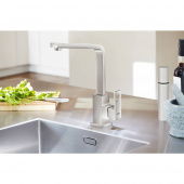 Смеситель для кухни GROHE Eurocube, суперсталь (31255DC0) — фото, характеристики, купить в CLIMBO