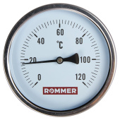 ROMMER Термометр биметаллический 100 мм 120 градусов с погружной гильзой 50 мм 1/2 — фото, характеристики, купить в CLIMBO