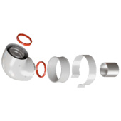 RCA-6010-210190 Начальный участок 90 гр. 60/100  хомут в комплекте + втулка D60 L-50 — фото, характеристики, купить в CLIMBO