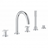 Смеситель для ванны GROHE Atrio New с душевым гарнитуром (на бортик ванны), 5 отверстий, хром (19923003) — фото, характеристики, купить в CLIMBO