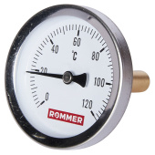 ROMMER Термометр биметаллический 63 мм 120 градусов с погружной гильзой 50 мм 1/2 — фото, характеристики, купить в CLIMBO