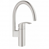 Смеситель для кухни GROHE Eurosmart c высоким изливом, суперсталь (33202DC2) — фото, характеристики, купить в CLIMBO