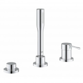 Смеситель для ванны GROHE Essence+ на 3 отверстия с душевым гарнитуром (на бортик ванны, без излива), хром (19976001) — фото, характеристики, купить в CLIMBO