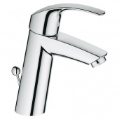 Смеситель для раковины GROHE Eurosmart с донным клапаном, средний излив, 23322001 — фото, характеристики, купить в CLIMBO