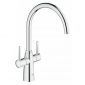 Смеситель для кухни GROHE Ambi с двумя рукоятками, высокий излив, хром (30189000) — фото, характеристики, купить в CLIMBO