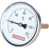 ROMMER Термометр биметаллический 80 мм 120 градусов с погружной гильзой 100 мм 1/2 — фото, характеристики, купить в CLIMBO