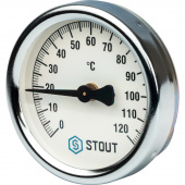 STOUT Термометр биметаллический накладной с пружиной. Корпус Dn 63 мм, 0...120 С, 1"-2" (SIM-0004-630015) — фото, характеристики, купить в CLIMBO