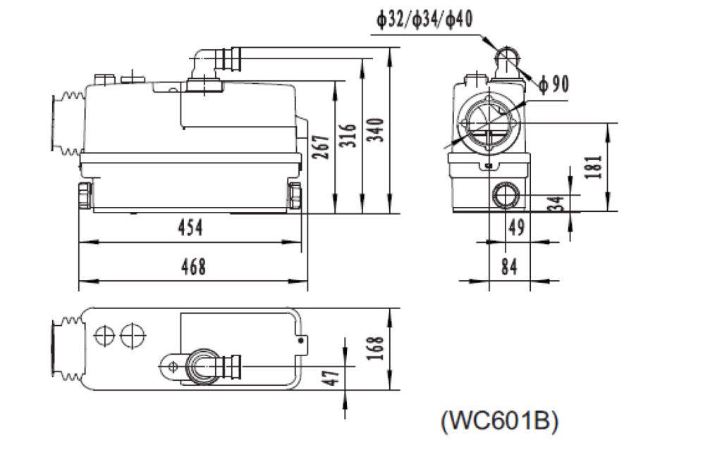 Схема и характеристики Канализационный насос LEO WC-601B