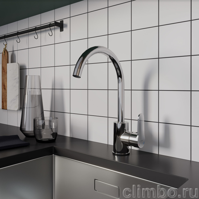 Смеситель для кухни, глянцевый хром, Poli, Milardo, POLSBJ0M05 — фото товара