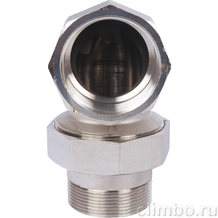 STOUT Угловая американка ВН, уплотнение o-ring кольцо, никель. 2" — фото товара