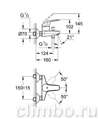 Смеситель для ванны GROHE Euroeco, 32743000 — фото товара