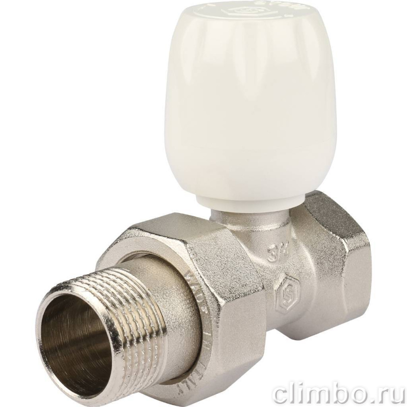 STOUT SVRs Клапан ручной терморегулирующий с неподъемным шпинделем, прямой 3/4" — фото товара