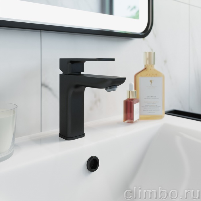 Смеситель для умывальника, черный, Slide, IDDIS, SLIBL00i01 — фото товара