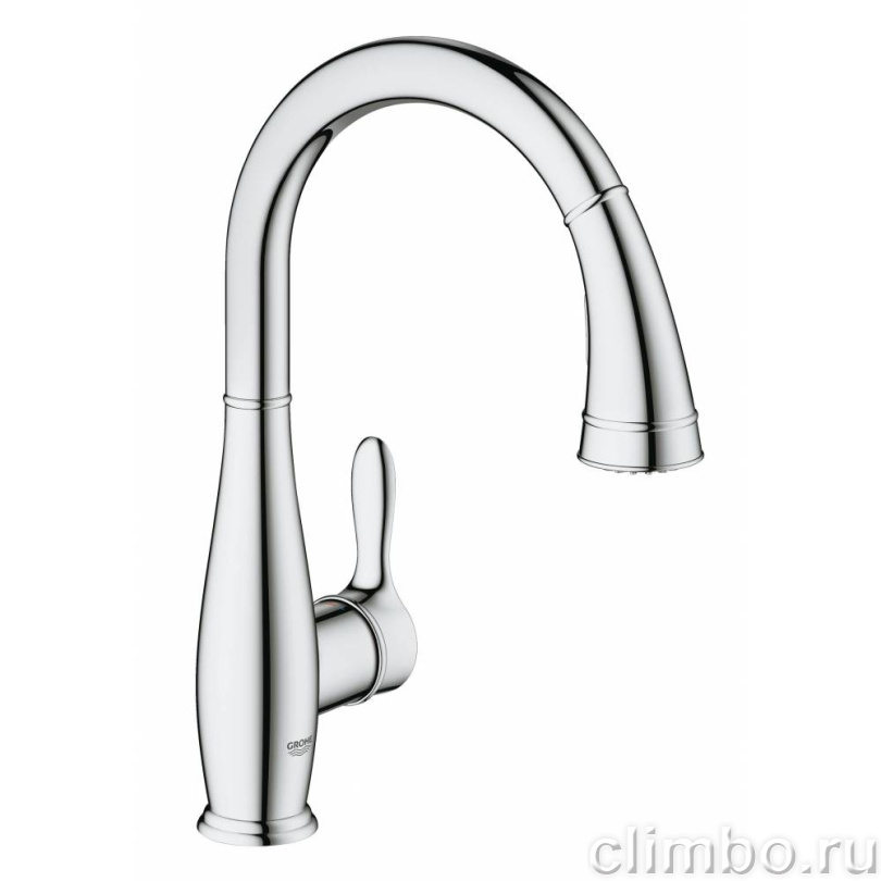 Смеситель для кухни GROHE Parkfield с выдвижным изливом/лейкой, хром (30215001) — фото товара