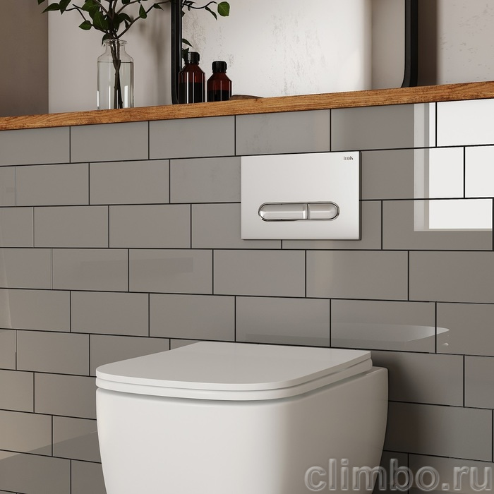 Клавиша смыва, универсальная, матовый хром, Unifix, 070, IDDIS, UNI70M0i77 — фото товара