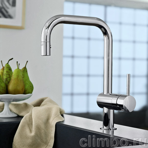 Смеситель для кухни GROHE Eurodisc Cosmopolitan с выдвижным изливом, 31122002 — фото товара