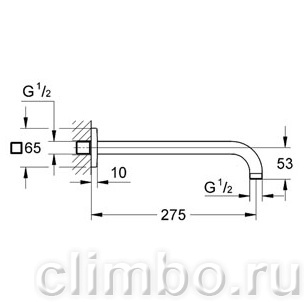 Душевой кронштейн GROHE Rainshower neutral 275 мм, 27488000 — фото товара