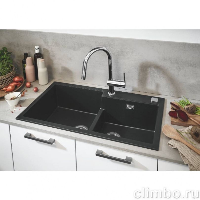 Смеситель для кухни с выдвижным изливом grohe minta