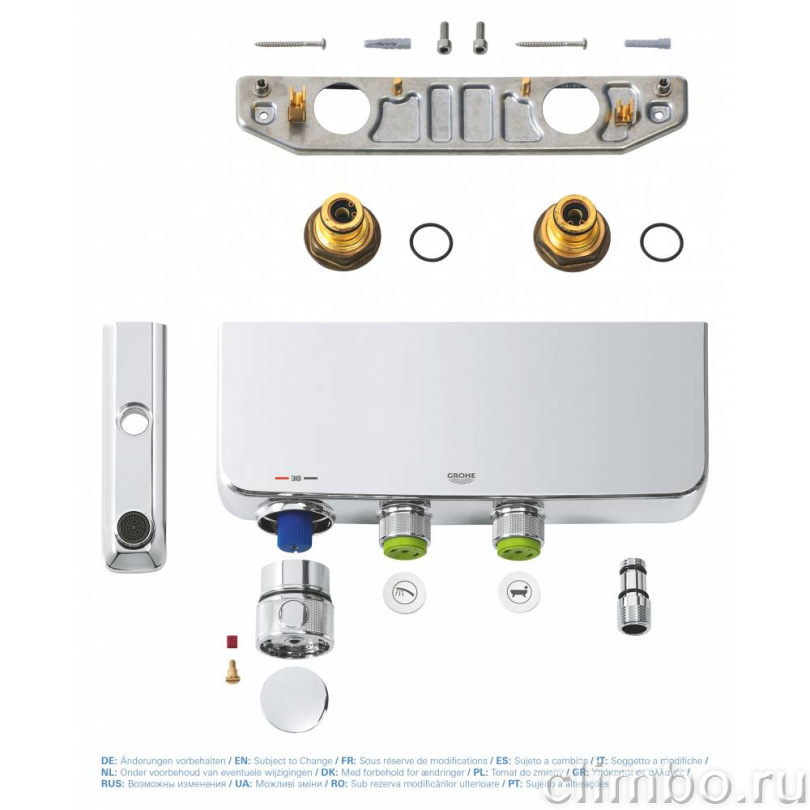 Термостатический смеситель для ванны GROHE GRT SmartControl, настенный монтаж (34718000) — фото товара
