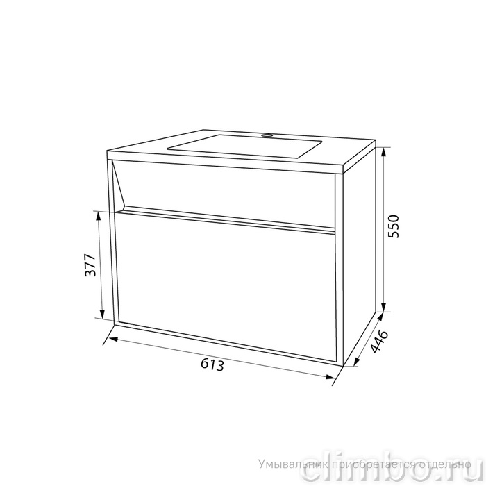 Тумба подвесная с ящиком, белая, 60 см, Esper, IDDIS, ESP60W0i95 — фото товара