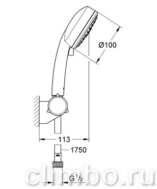 Душевой набор GROHE Tempesta Cosmopolitan 3 режима, 27584001 — фото товара