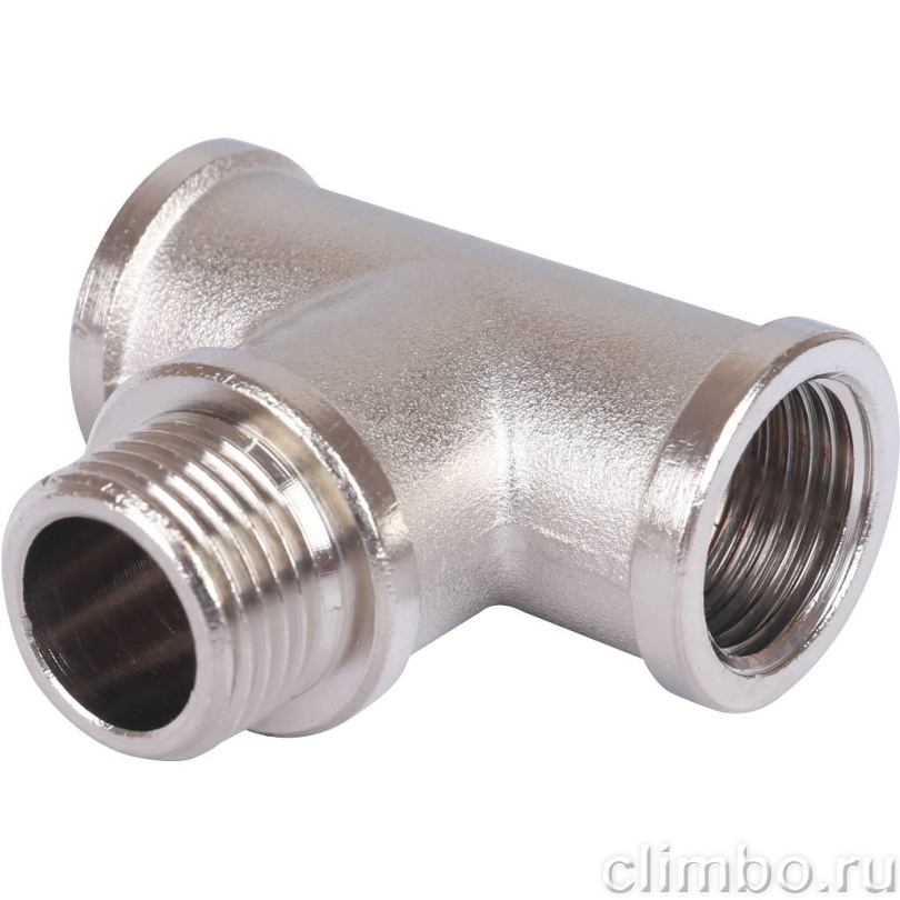 STOUT Тройник ВНВ никелированный 1/2"x1/2"x1/2" — фото товара