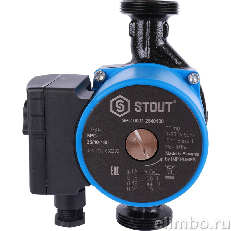 STOUT Насос циркуляционный 25/40-180 — фото товара