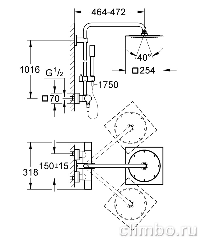 Душевая стойка Grohe Rainshower F-series System, 27569000 — фото товара