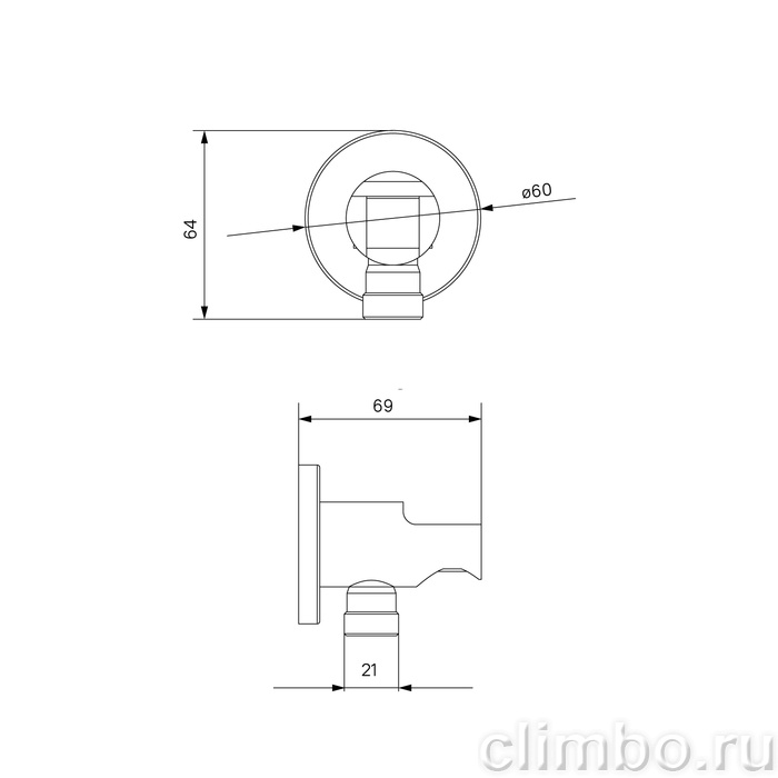 Выход для шланга с держателем для лейки черный IDDIS 003BL01i62 — фото товара