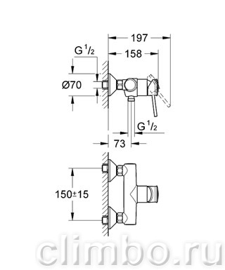 Смеситель для душа GROHE BauClassic, 32867000 — фото товара