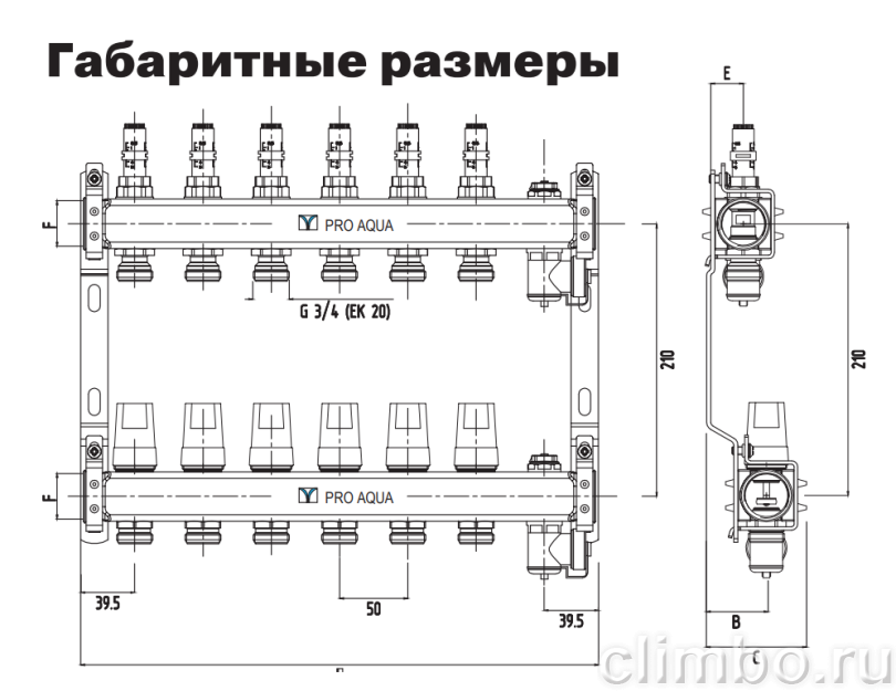 PRO AQUA Коллекторный блок с расходомерами, 4 выхода — фото товара