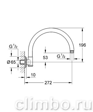 Душевой кронштейн GROHE Rainshower Rustic 272 мм, 28384000 — фото товара