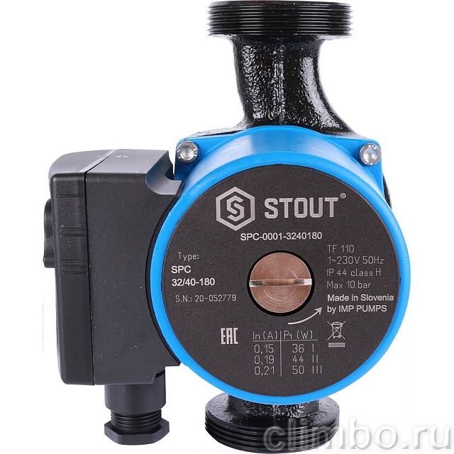 Насос циркуляционный STOUT 32/40-180 — фото, детали конструкции