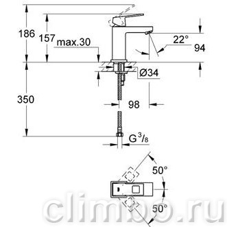 Смеситель для раковины GROHE Eurocube, 23132000 — фото товара