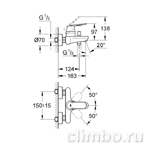 Смеситель для ванны GROHE Eurosmart Cosmopolitan, 32831000 — фото товара