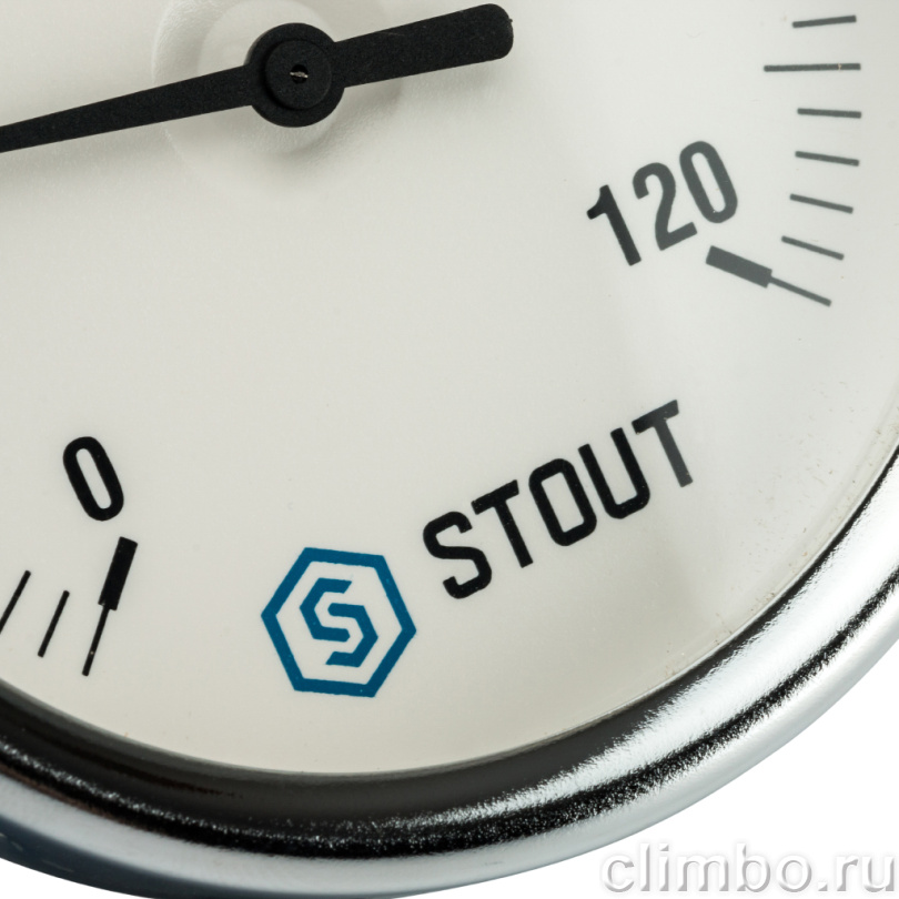 STOUT Термометр биметаллический с погружной гильзой. Корпус Dn 80 мм, гильза 50 мм 1/2", 0...120 С (SIM-0001-805015) — фото товара