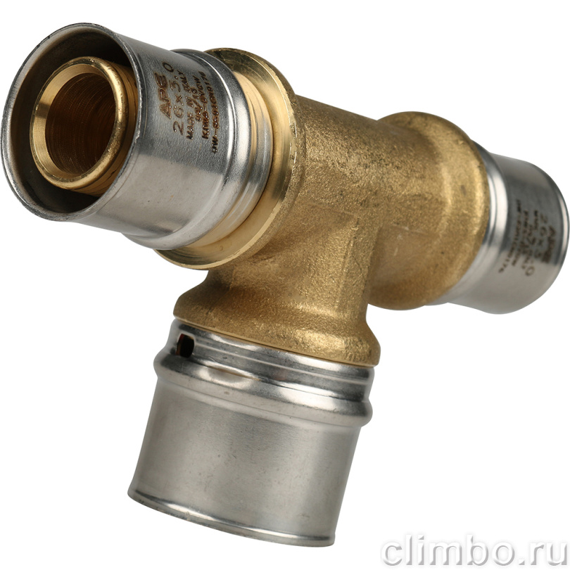 STOUT Тройник переходной 26х32х26 для металлопластиковых труб прессовой (SFP-0005-263226) — фото товара
