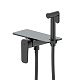 Встраиваемый смеситель с гигиеническим душем, полка, черный, Axes, IDDIS — фото товара