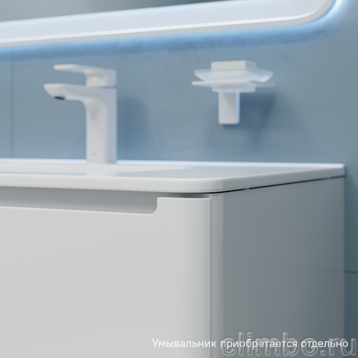 Тумба подвесная, белый, 80 см, Edifice,  IDDIS, EDI80W0i95. Подходит умывальник 0108000i28 — фото товара