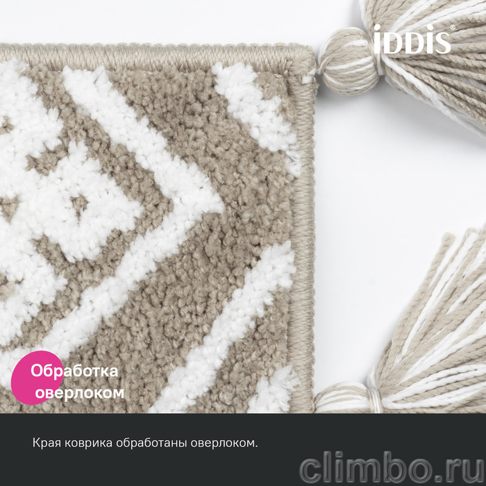 Коврик для ванной комнаты, 50x80, микрофибра, бежевый, IDDIS — фото товара