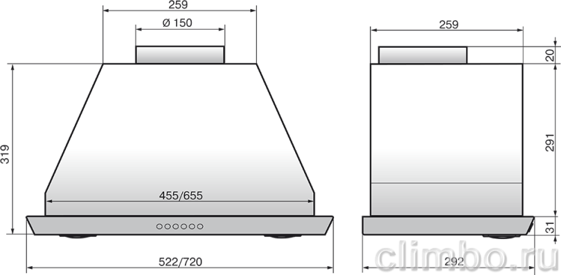 Кухонная вытяжка Elikor S4 72Н-700-Э4Д Нержавейка — фото товара